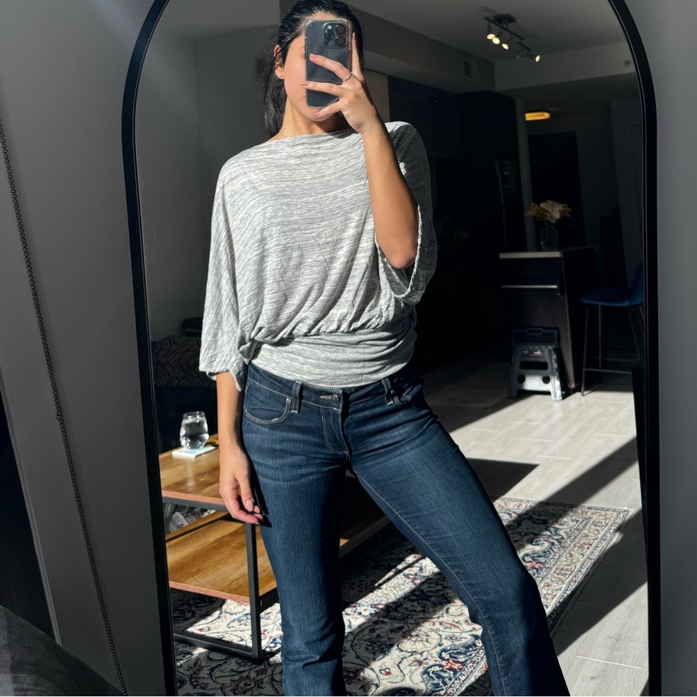 Gray Striped Top
